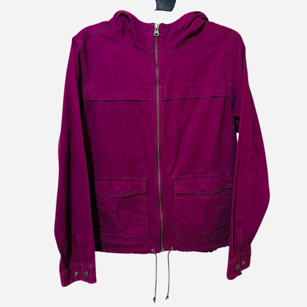 COLUMBIA 100% cotton magenta (deep pinkish purple) hooded utility jacket Medium